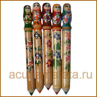 Купить карандаши с матрёшками в Москве недорого.