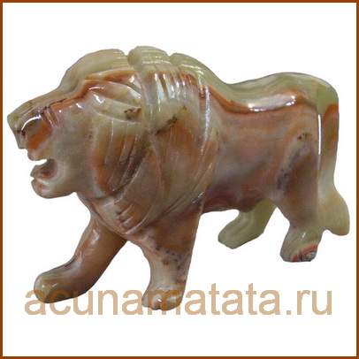 Лев из камня оникса купить в Москве.