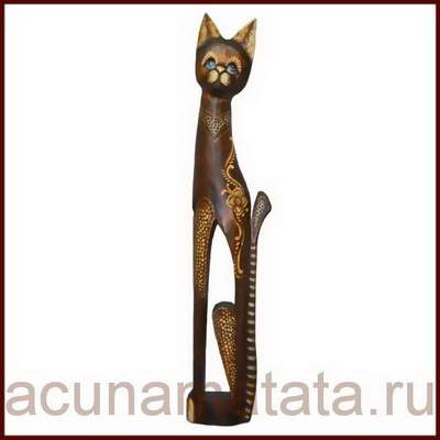 Купить статуэтки деревянные фигурки кошек интернет-магазин подарков в Москве