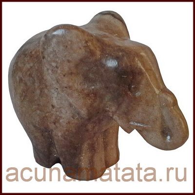 Слон из натурального камня кальцит купить в Москве.
