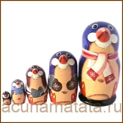 Матрешка пингвин купить в Москве.