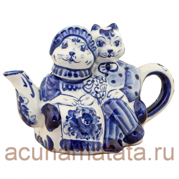 Чайник гжель с котами купить в Москве.