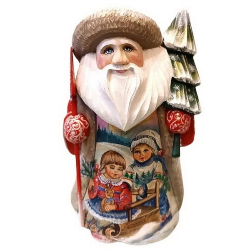 Дед Мороз из дерева расписной