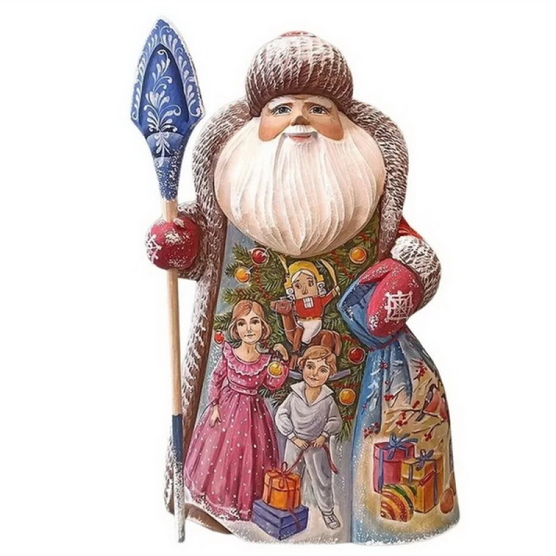 Фигурка Дед Мороз из дерева расписной.
