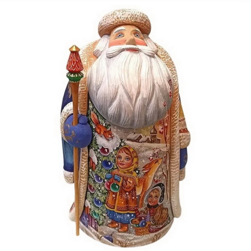 Фигурка Дед Мороз из дерева.