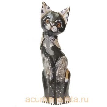 Деревянная фигурка кошки купить в Москве.
