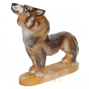 Купить статуэтка из селенита волк недорого в Москве.