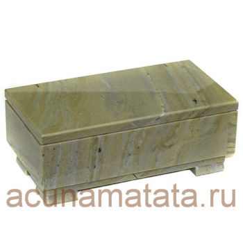 Шкатулка из натурального камня офиокальцита купить в Москве.