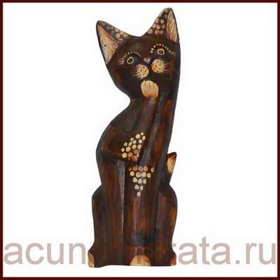 купить кошку, деревянные статуэтки, ручная роспись