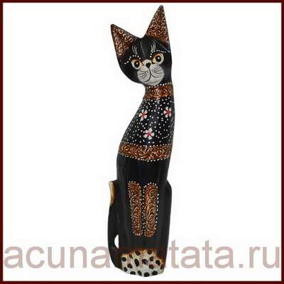 Деревянная кошка статуэтка кошки коллекция ручная роспись купить  павильон ВДНХ