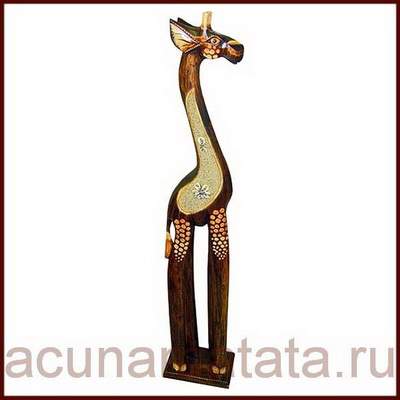 купить сувениры, деревянные животные, жираф фигурка
