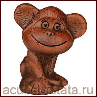 Фигурка обезьянки из глины купить в Москве.