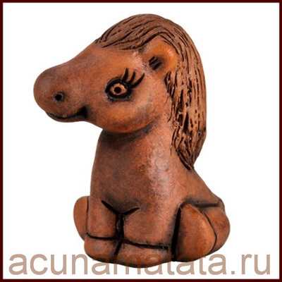 Фигурка лошади из глины купить в Москве.