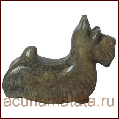 Скотч-терьер из натурального камня кальцит купить в Москве.
