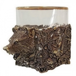 Стакан для виски Медведь латунный, литой.