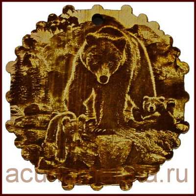 Подставка под горячее "Медведица с медвежатами".