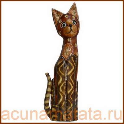 Кошка деревянная "Тигровая".